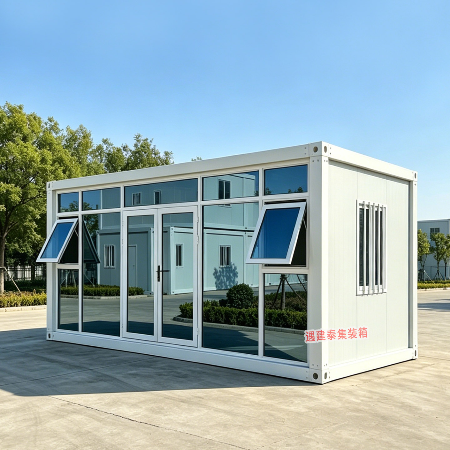 集装箱移动房玻璃幕墙彩钢房简易活动板房工地项目部宿舍快拼箱房