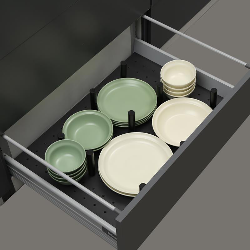 厨房抽屉分隔收纳架碗碟分隔架子厨房分隔多功能锅具置物架洞洞板