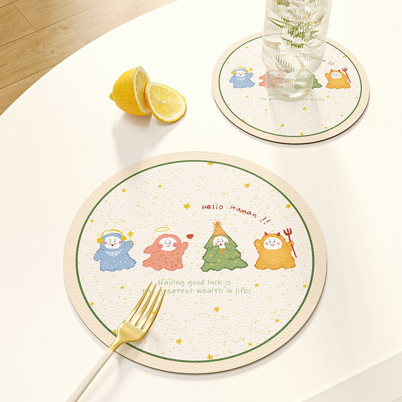 圆形餐垫防水防油免洗防烫耐高温家用西餐垫免洗隔热垫碗垫杯垫