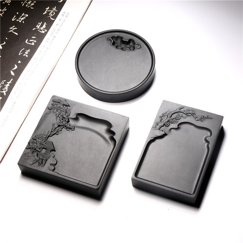 安徽歙砚 天然原石砚台 书法绘画用精品老坑砚台歙砚小楷可压纸原