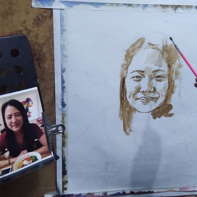 手绘油画定做人物肖像画欣美画店个性手工定制画质量稳定现代风格