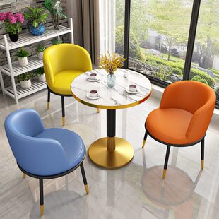 阳台茶几桌客厅家用小茶台圆形茶几轻奢现代喝茶餐桌椅子两用迷你