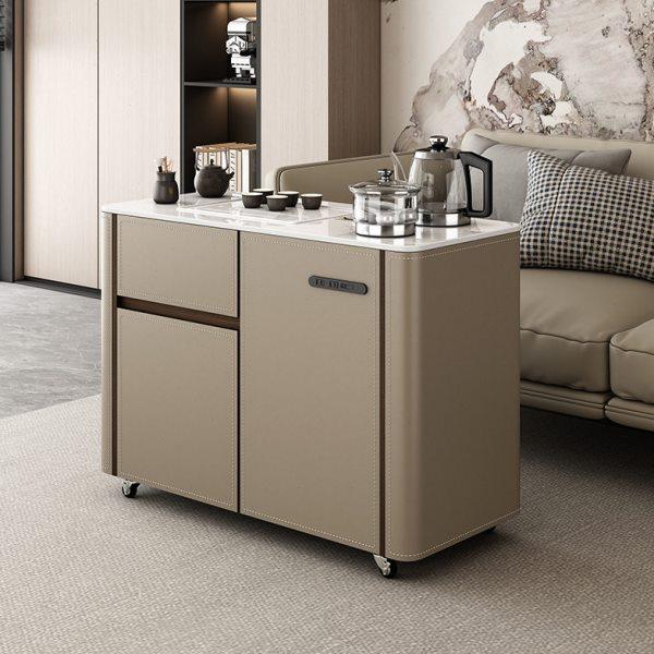 简约可移动阳台小茶桌实木现家用沙发边几岩板功夫茶几自动上水,商业/办公家具,茶台/茶桌,淘宝优惠券,粉丝福利购,淘宝优惠卷