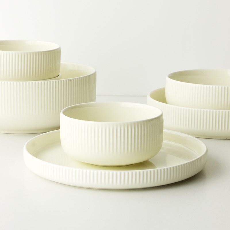 唯物生活 碗家用米饭碗面s碗大汤碗 陶瓷釉下彩餐具盘子碗碟奶油