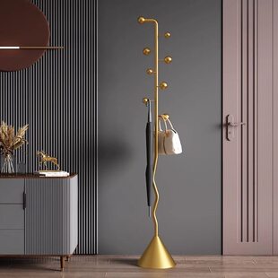 挂衣架落地卧室床尾放衣服神器客厅房间轻奢简易家用转角衣帽架子