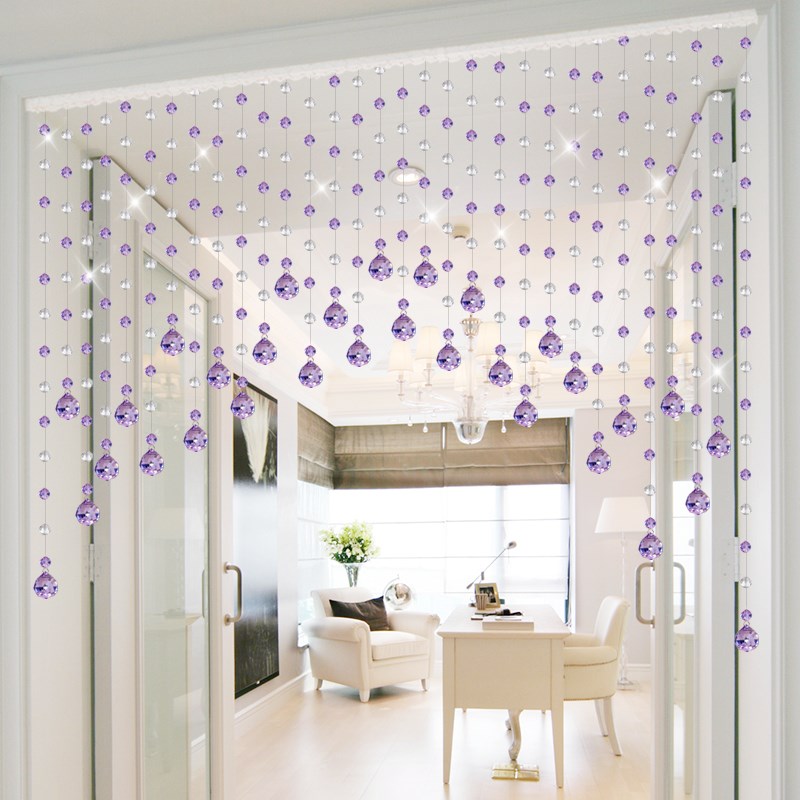 珠帘水晶门帘隔断帘家用客厅卫y生间卧室帘子装饰新款免打孔玄关