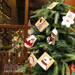圣诞小卡圣诞树挂卡吊卡mini圣诞节小贺卡片迷你留言卡礼物卡card