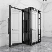 木地板展示架瓷砖抽拉展架木门板材多功能地砖门套旋转推拉展示柜