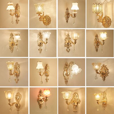 客厅灯壁灯背景墙欧式大气奢华水晶过道灯卧室灯床头灯酒店工程灯