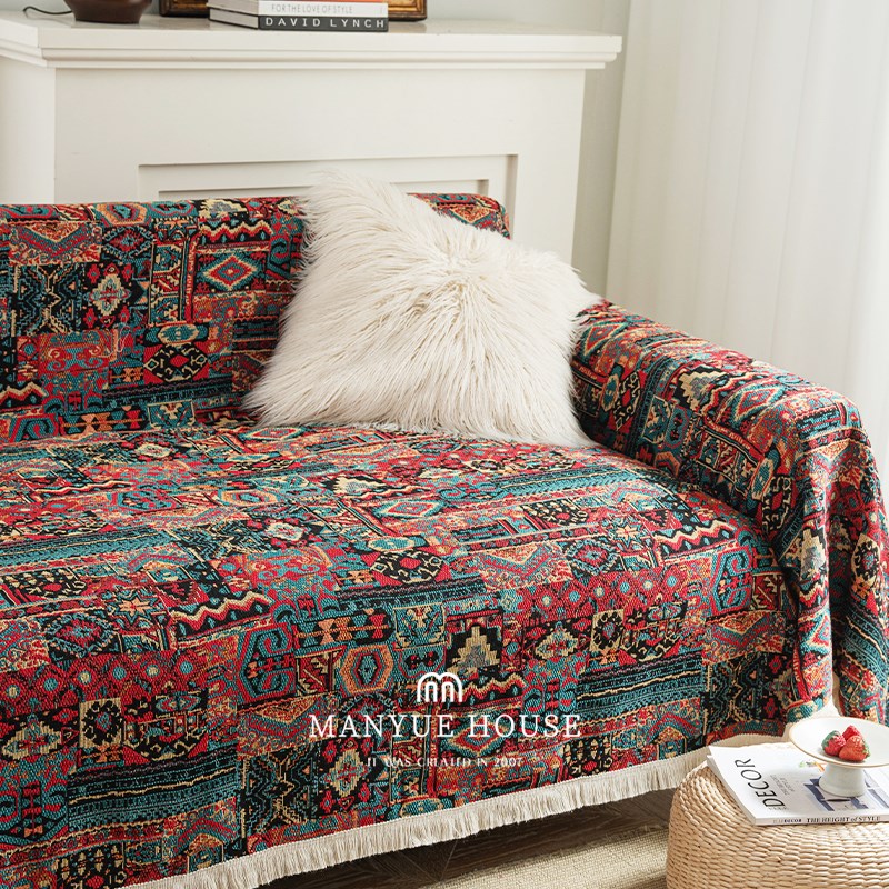 蔓越家 西双版纳 客厅沙发巾沙发套罩沙发垫子防尘罩坐垫防猫抓