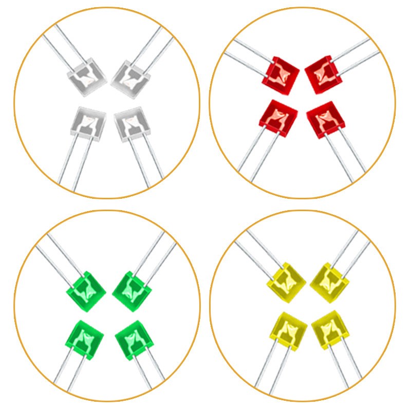 255灯珠2*5*5mm方形 红蓝黄绿白指示灯直插式led发光Z二极管长脚