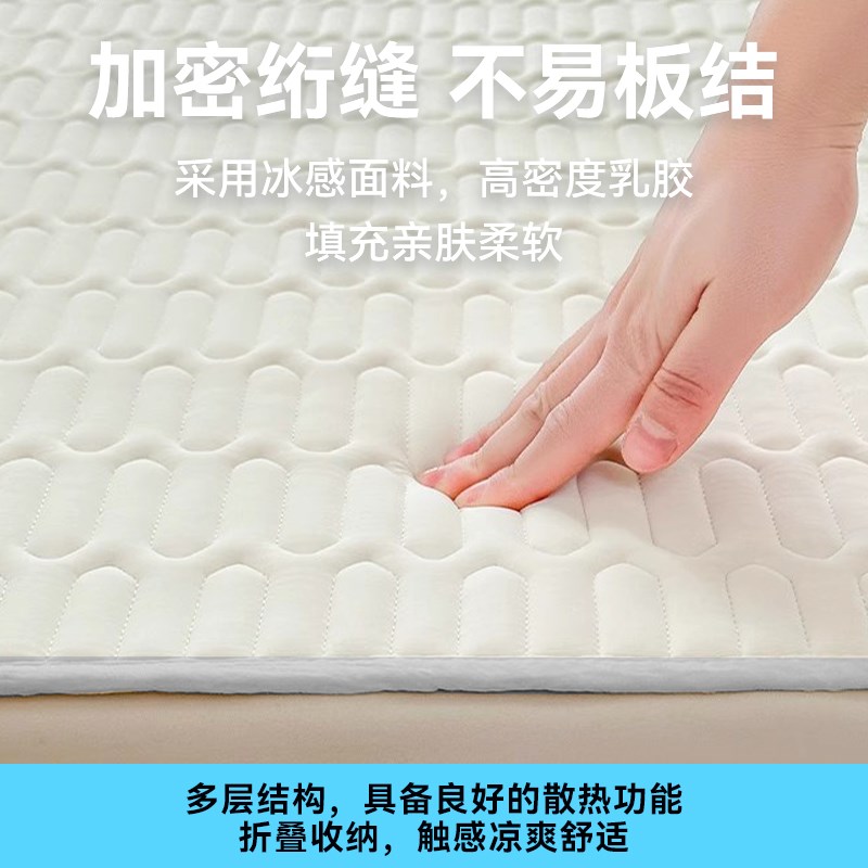2025新款乳胶凉席单件三件套天然可水洗家用学生宿舍夏天冰凉床垫