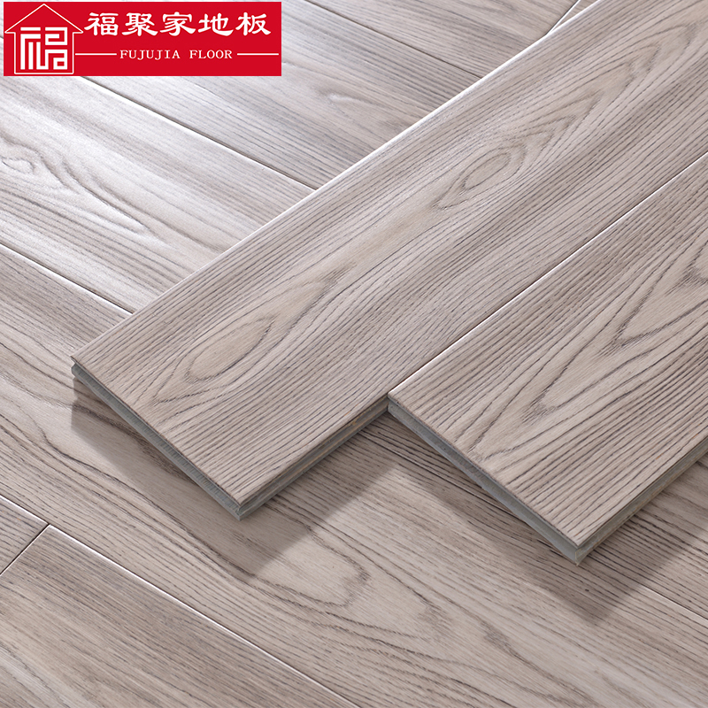 纯实木地板天然原木番龙眼圆盘豆橡木仿古灰色家用卧室