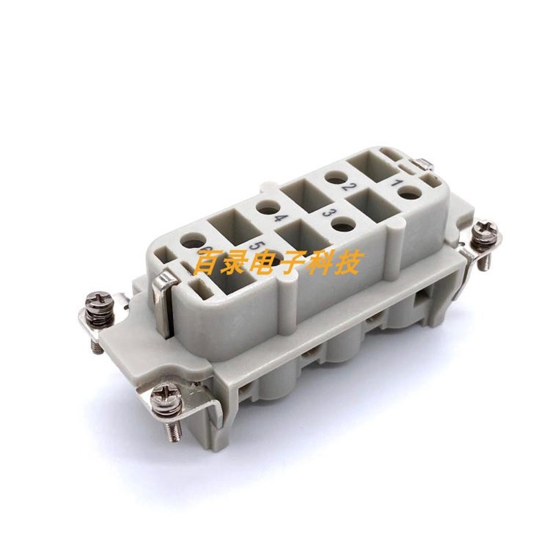 WEVEL威乐重载连接器 HSB-006-F 6针母芯6芯矩形航空插头HARTING