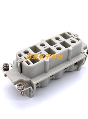 WEVEL威乐重载连接器 HSB-006-F 6针母芯6芯矩形航空插头HARTING