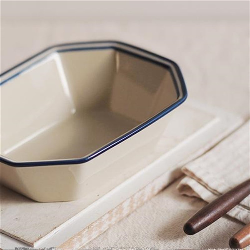 onnuk同款玉喜八角皿手作八角盘碗碟多边陶瓷餐盘美食摄影