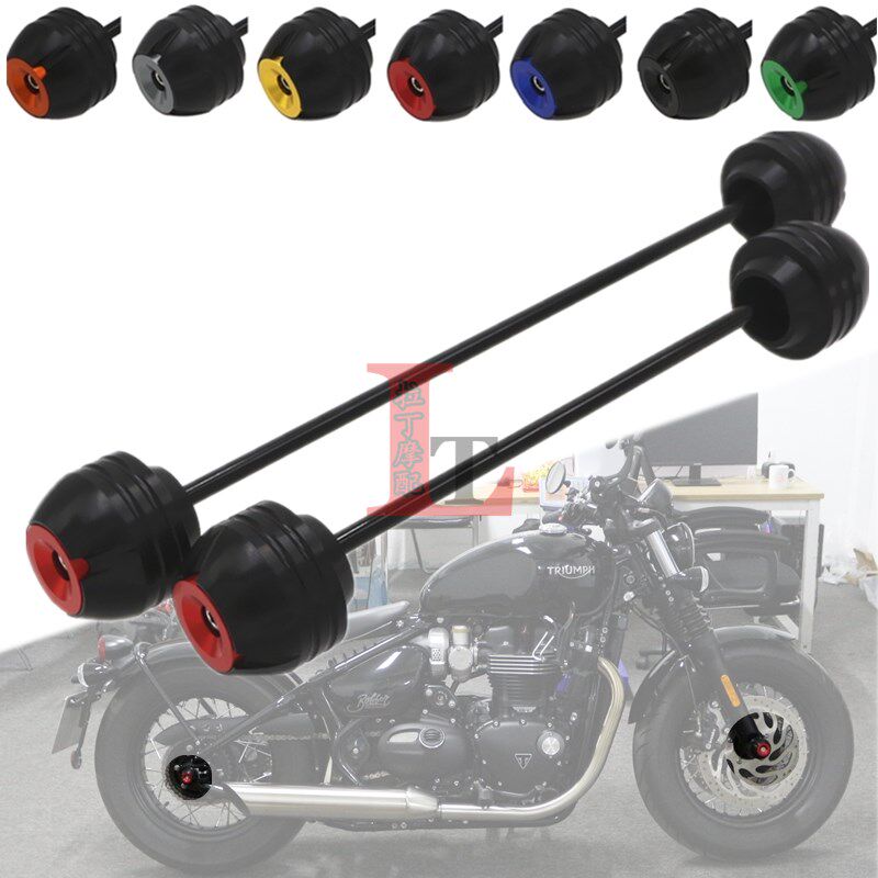 适用凯旋Street Scrambler前后轮防摔Speed twin改装铝合金保护块