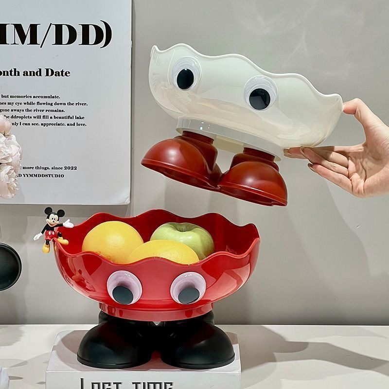 家用高脚水果盘高颜值可沥水果盆客厅茶几高颜值糖果零食盘子WJ