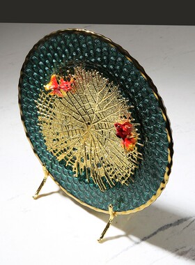 艺术摆件客厅样板房如鱼得水摆盘金属玄关酒店书柜博古架工艺装饰