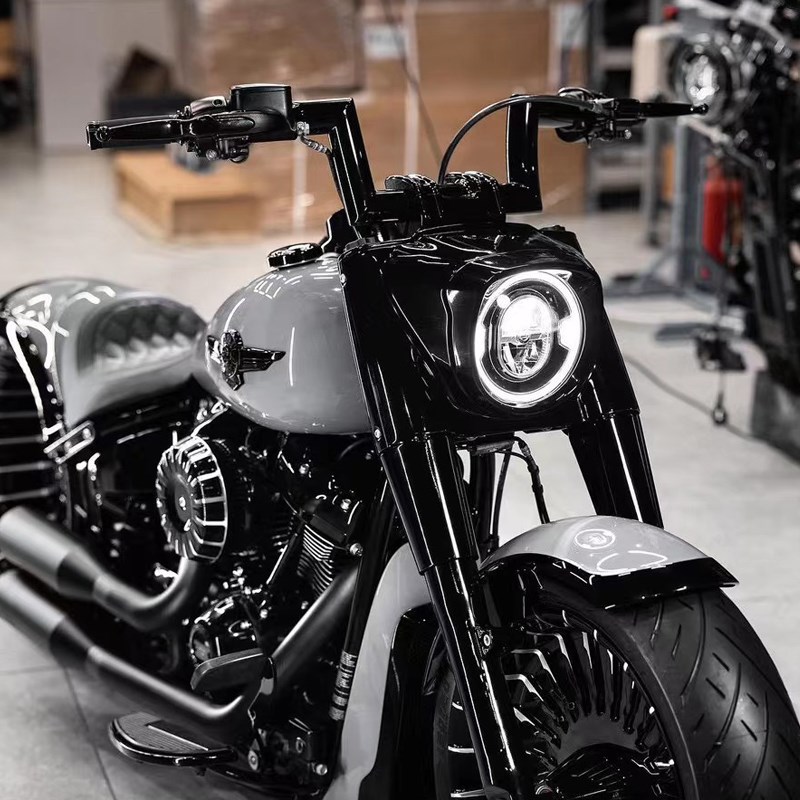 哈雷突破者肥仔街霸改装6英寸战斗把2英寸加粗小高把Z型车把黑色