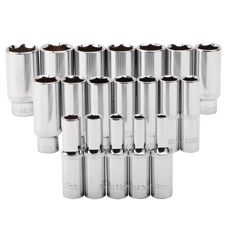 套装 长套筒头3/8中飞加长套筒六角空心14/17/24mm加长套筒套管头