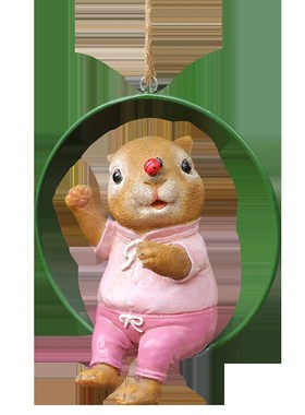 花园庭院装饰小兔子摆件可爱动物树脂工艺品园艺小品挂件创意景观