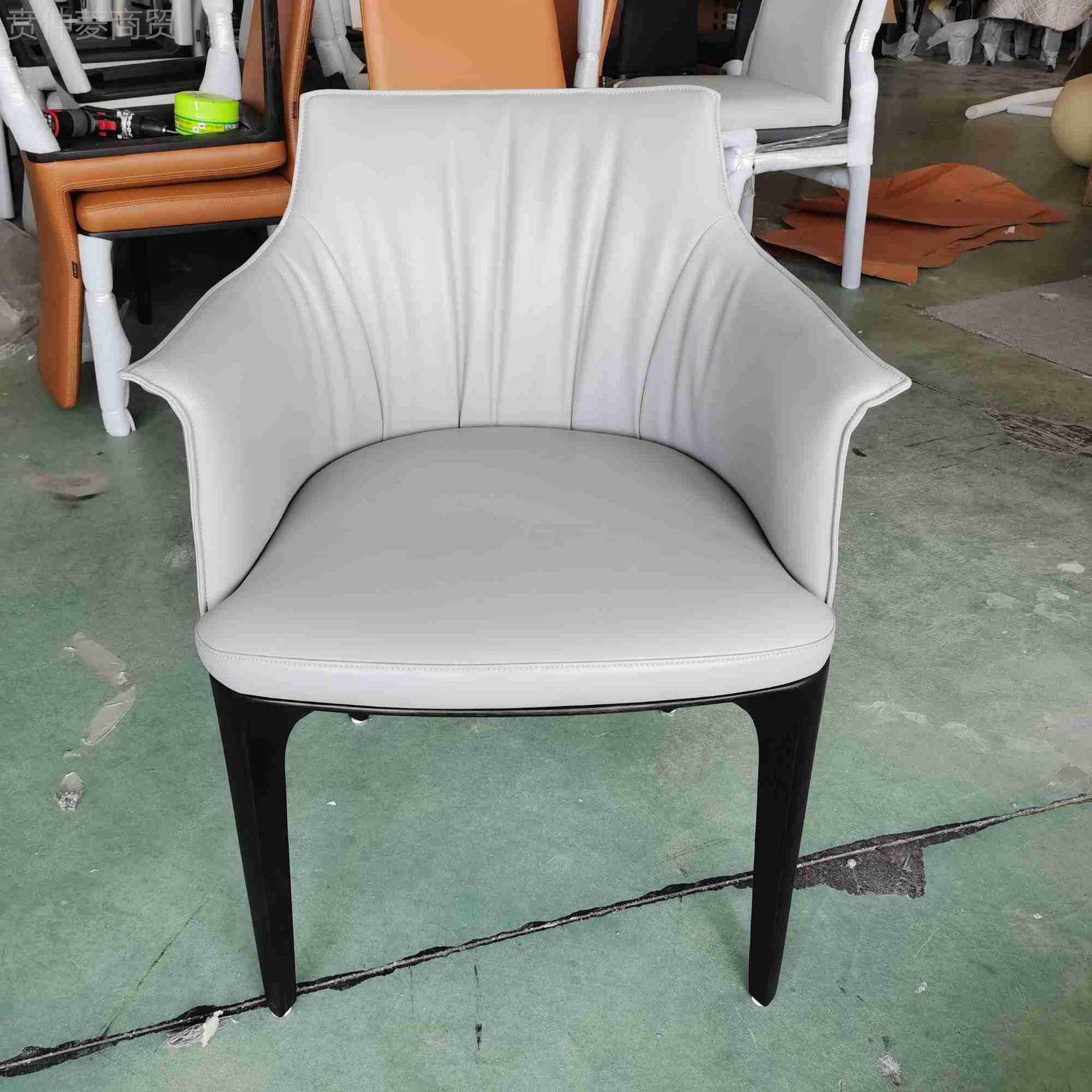 代白蜡木骨架餐厅现约餐简椅咨询客服意大利计师设椅子休闲木餐椅