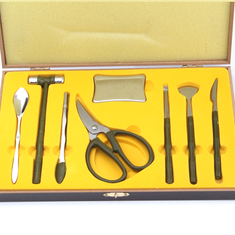 吃蟹工具家用套装螃蟹钳夹开拆蟹剥食大闸蟹的神器专用工具蟹八件