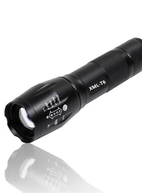 包邮R5调焦户外骑行装备防水迷你LED充电手电18650电池T6强光手电