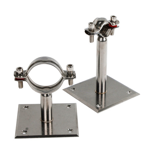 304不锈钢固定管支架方形底座卡扣夹钢管抱箍管夹水管卡夹子管卡