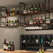 铁艺吊架工业风酒架酒吧吊顶置物架吧台转角悬挂杯架倒挂弧型酒架