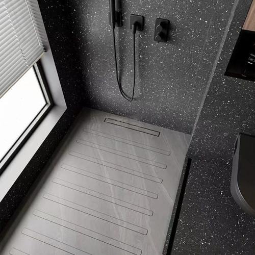 卫生间下沉式淋浴房岩板定制淋浴板浴室冲凉垫脚防滑石地底座踏板