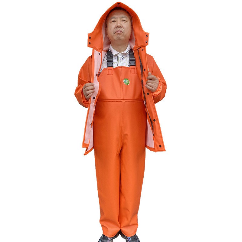 坑道服雨衣套装橘色反光加厚耐磨工地石油矿工油田工X劳保雨衣雨