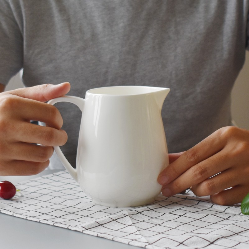 巨巨大奶罐奶缸咖啡奶杯引流杯餐厅商用轻K奢浇汁纯白骨瓷奶盅包