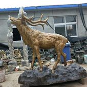 灰色小鹿雕塑 小型长颈鹿雕塑 铜鹿雕塑 长颈鹿雕塑