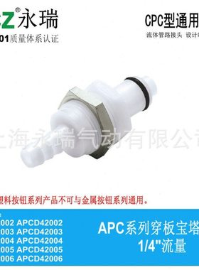 NCZ永瑞|RP-APC系列穿板塔公头42004 42005 42006塑料快速接头