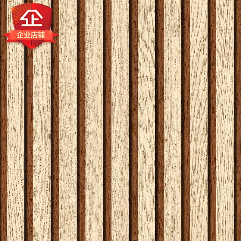 仿木纹木头木板墙纸非自粘无v胶不带背胶刷胶家用原木色3d立体壁