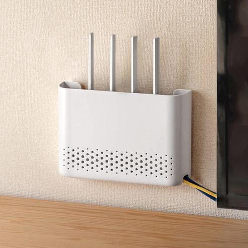 路由器收纳盒wifi置物架壁挂式免打孔上墙客厅无线光猫支架放置架
