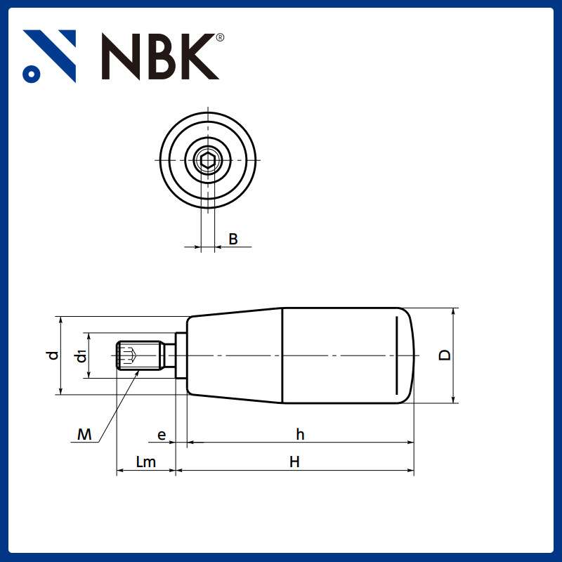 NBK GRPS旋转握柄不锈钢旋转型外螺纹手柄从内测安装机械配件工厂
