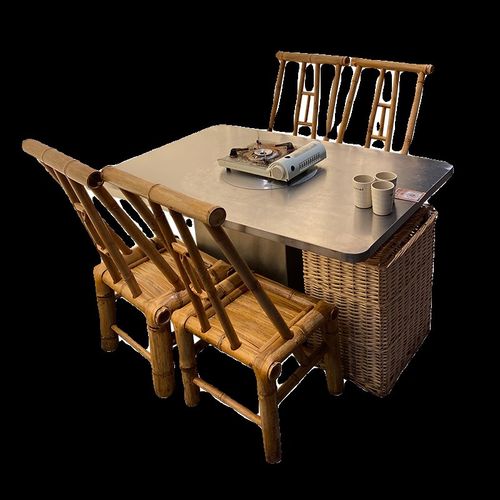 加厚不锈钢板打造地摊风格卡式炉电磁炉无烟净化餐桌下排烟火锅桌