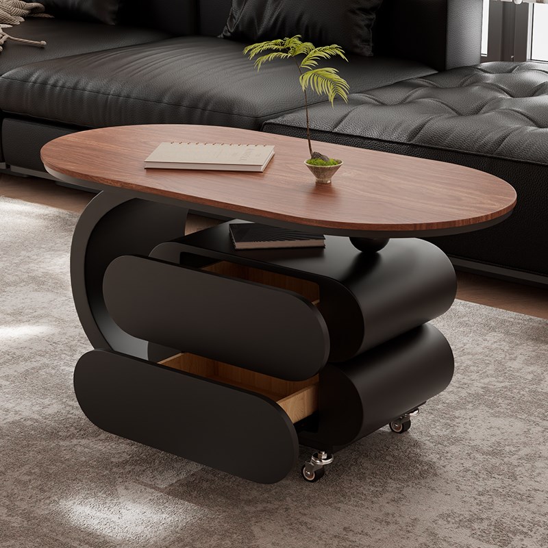 现代岩板可移动边几柜高级感奶油茶几客厅家用小户型简约沙发边柜