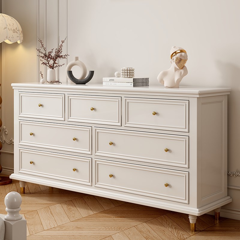 实木斗柜法式五斗柜家用卧室床尾抽屉柜中古风客厅靠墙九斗储物柜