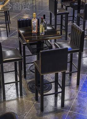 酒复脚古清吧铁40713艺高凳小馆椅散台吧台桌夜场工业风酒吧高脚