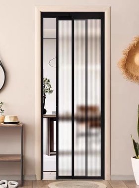 天津2023新款PD门化妆室铝镁合金玻璃推拉折叠门厕所洗手间移门