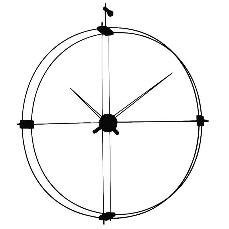 极简大指针挂钟客厅家用时尚轻奢装饰实木挂墙表西班牙静音石英钟
