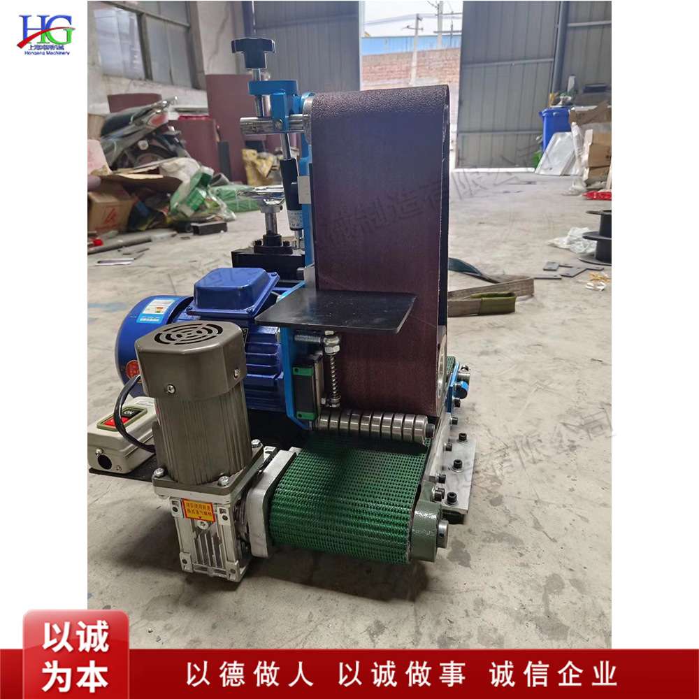 台式砂带抛光机 双砂带金属零件抛光打磨机 钢板表面拉丝除锈机