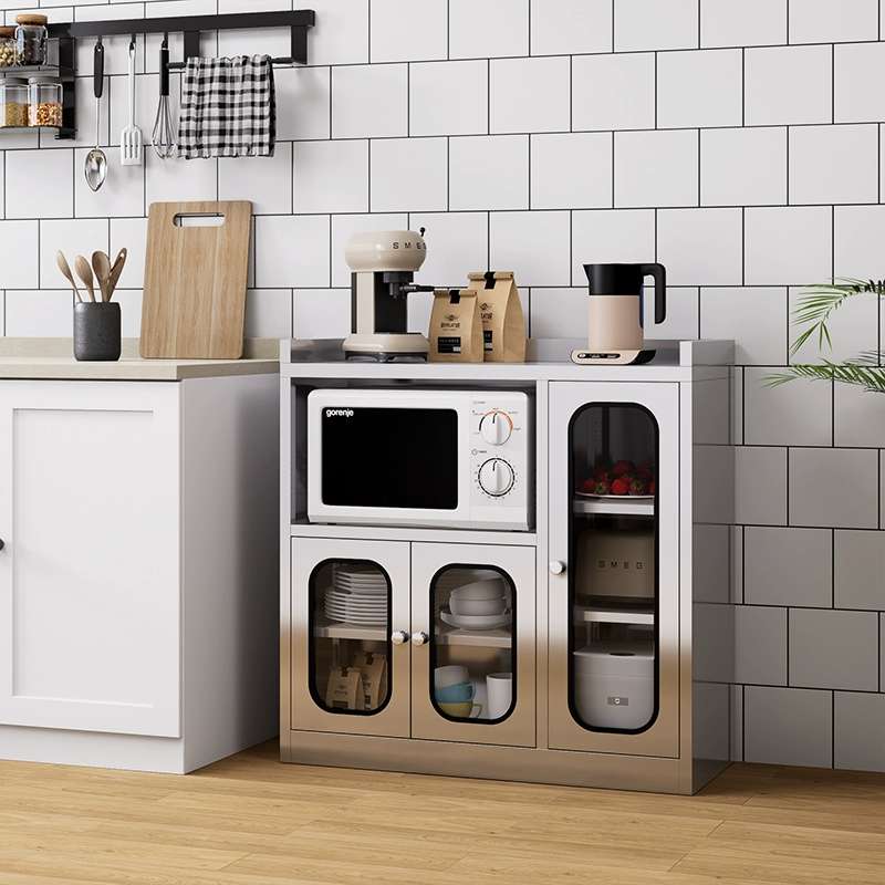 N5304不锈钢厨房碗柜置物柜餐边柜操作台储物柜农村家用茶水柜收