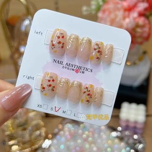 10片装 鎏金樱桃可拆卸穿戴美甲 C340 梵甲优品