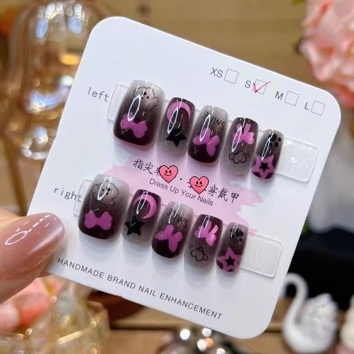 梵甲优品C388卡通涂鸦紫穿戴甲