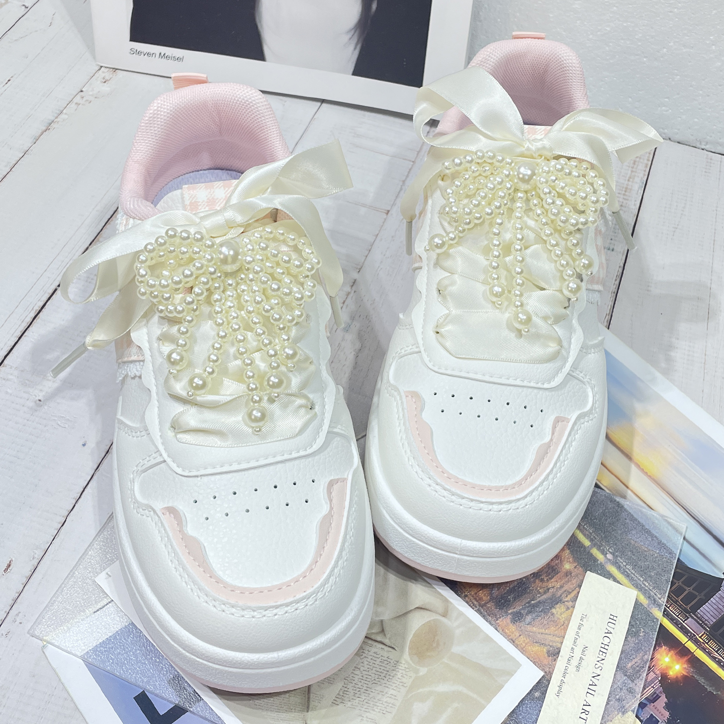 蕾丝德训鞋装饰女款芭蕾风丝带